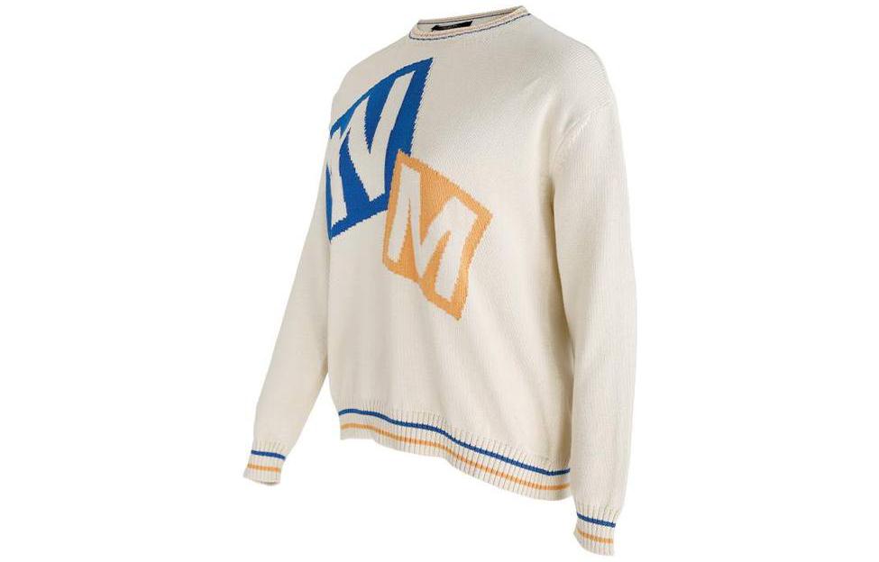 Purchase (W) S Max Mara MaxMara 米色字母图案针织圆领长袖毛衣 53612337650-005