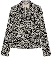 (Women) 'S Max Mara MaxMara Leopard Jacquard Single-Breasted Long Sleeve Jacket 6916032306 (Women) 'S Max Mara MaxMara Leopard Jacquard Single-Breasted Long Sleeve Jacket 6916032306