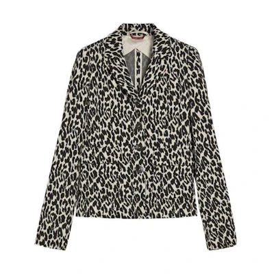 (Women) 'S Max Mara MaxMara Leopard Jacquard Single-Breasted Long Sleeve Jacket 6916032306
