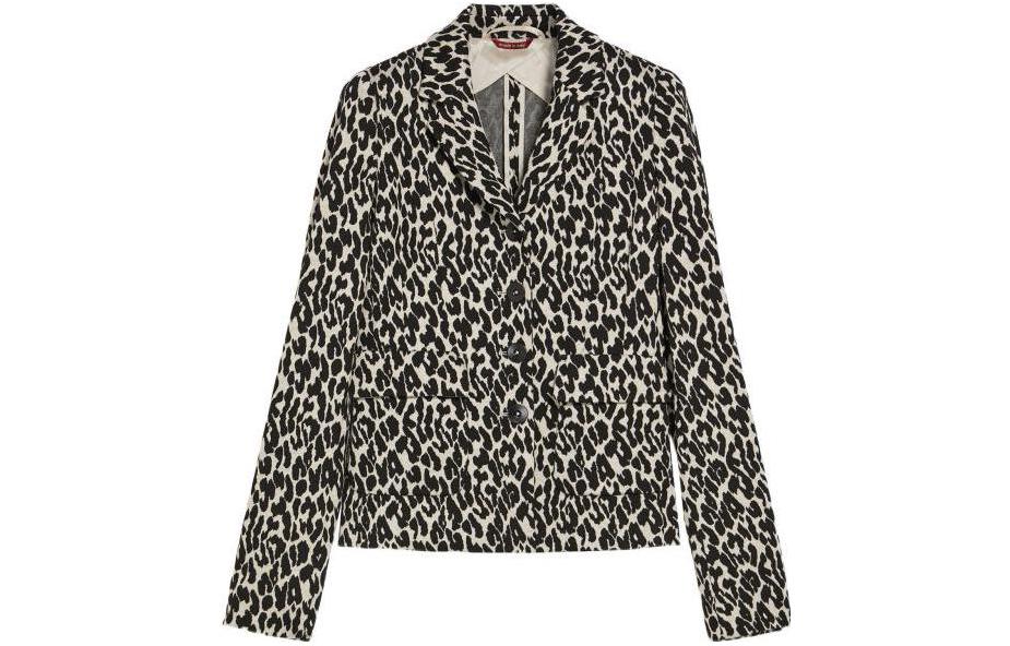 Order (Women) 'S Max Mara MaxMara  Leopard Jacquard Single-Breasted Long Sleeve Jacket 6916032306