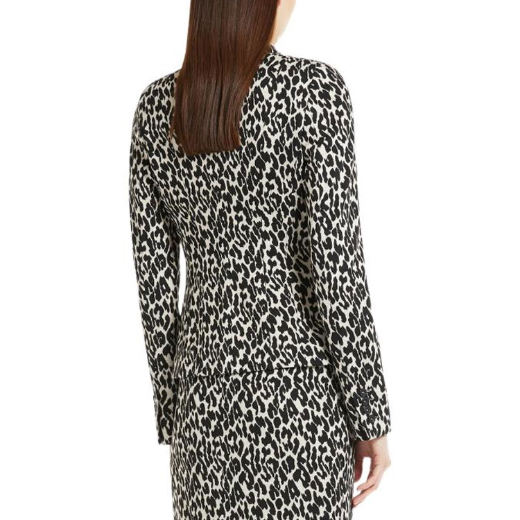 Shop (Women) 'S Max Mara MaxMara  Leopard Jacquard Single-Breasted Long Sleeve Jacket 6916032306
