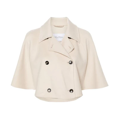 (Women) 'S Max Mara MaxMara Light Beige Double-Breasted Short Jacket 2411081011000