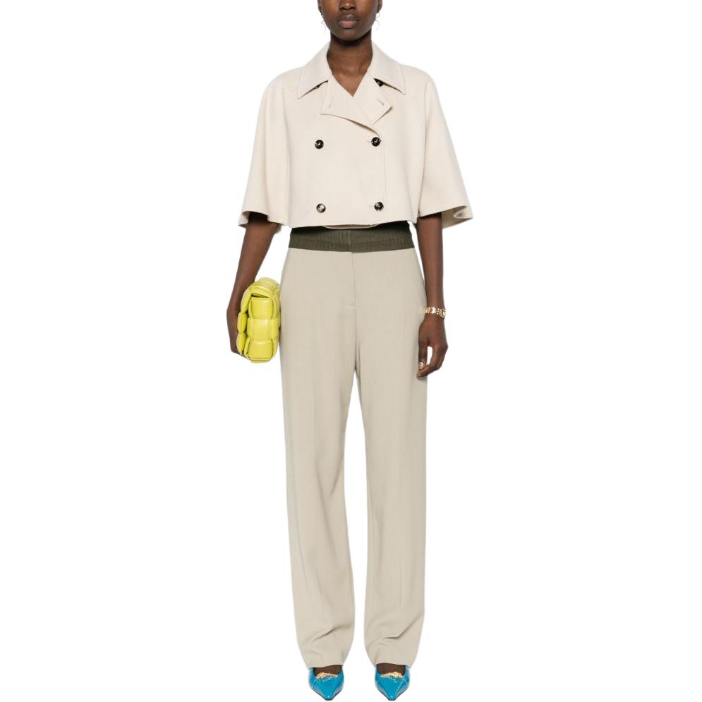 Lookbook (Women) 'S Max Mara MaxMara  Light Beige Double-Breasted Short Jacket 2411081011000