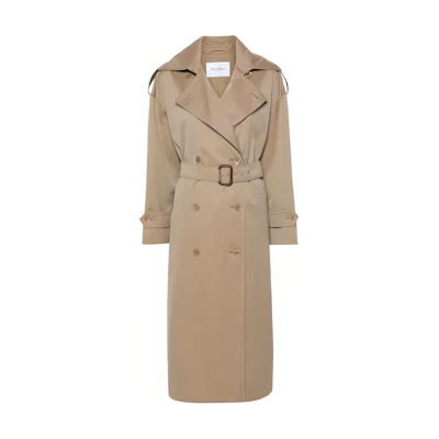 (Women) 'S Max Mara MaxMara Light Brown Double-Breasted Mid-Length Trench Coat. 2411021011600-002