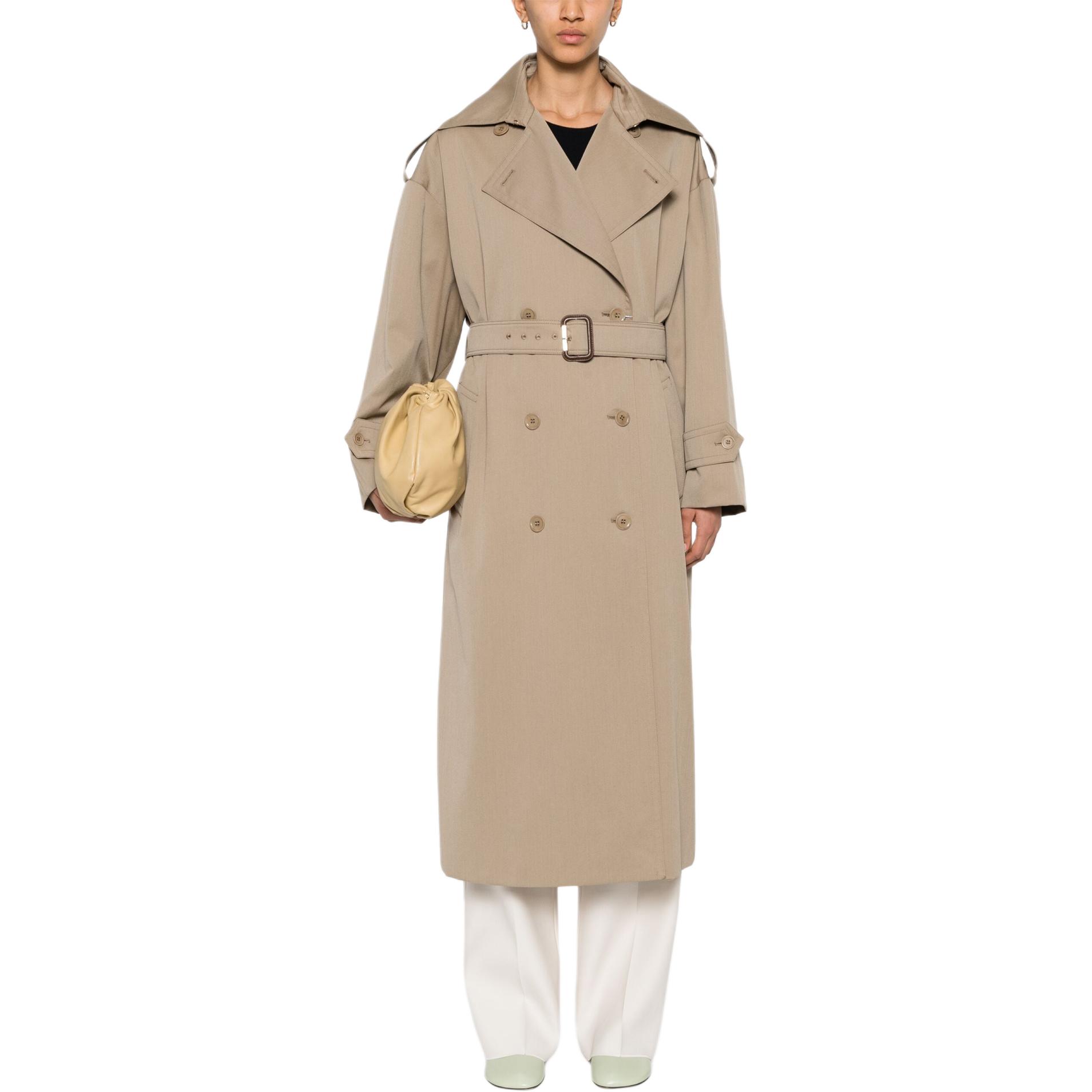 (Women) 'S Max Mara MaxMara  Light Brown Double-Breasted Mid-Length Trench Coat. 2411021011600-002 圖 3