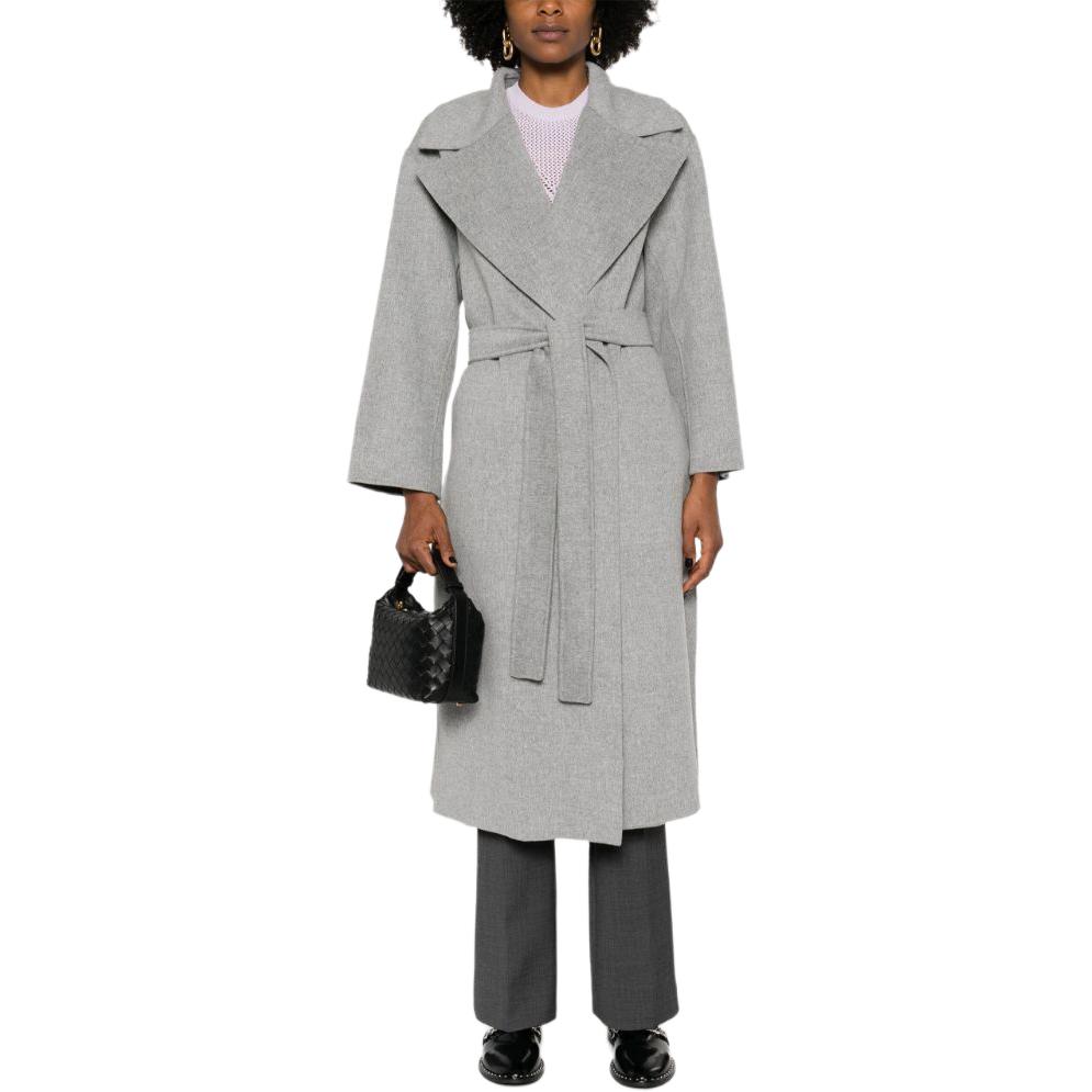 (Women) 'S Max Mara MaxMara  Light Gray Belted Long Sleeve Mid-Length Coat. 9016094106-042 圖 4