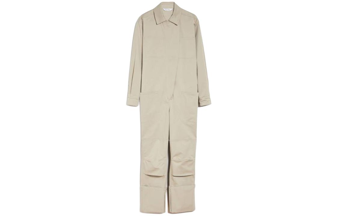 Order (Women) 'S Max Mara MaxMara  Light Green Long-Sleeve Collared Jumpsuit 1241014206004CARAIBI