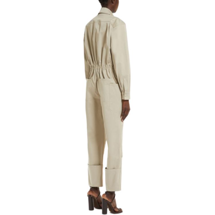 Purchase (Women) 'S Max Mara MaxMara  Light Green Long-Sleeve Collared Jumpsuit 1241014206004CARAIBI
