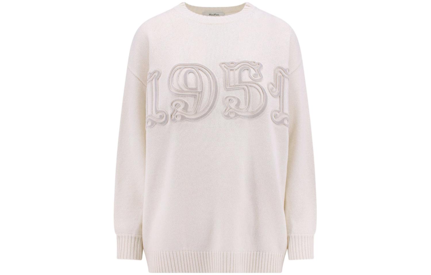 (Women) 'S Max Mara MaxMara  Light Pink Number Patch Crewneck Long Sleeve Sweater 2313660706-001 圖 2