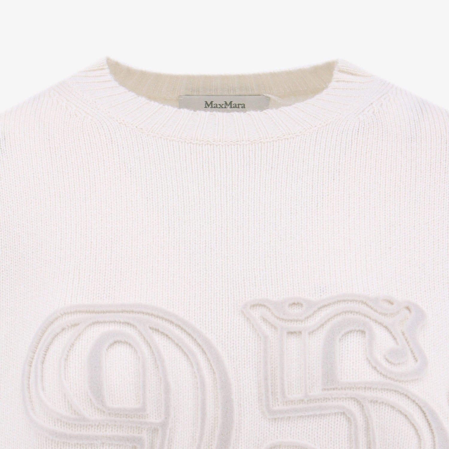 (Women) 'S Max Mara MaxMara  Light Pink Number Patch Crewneck Long Sleeve Sweater 2313660706-001 圖 4