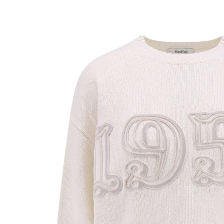 (Women) 'S Max Mara MaxMara  Light Pink Number Patch Crewneck Long Sleeve Sweater 2313660706-001 圖 6