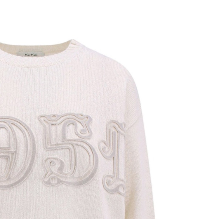 (Women) 'S Max Mara MaxMara  Light Pink Number Patch Crewneck Long Sleeve Sweater 2313660706-001 圖 7