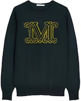 (Women) 'S Max Mara MaxMara Logo Crewneck Long-Sleeve Knit Sweater Dark Green 1366022360023 (Women) 'S Max Mara MaxMara Logo Crewneck Long-Sleeve Knit Sweater Dark Green 1366022360023