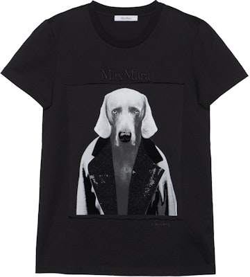(W) ''S Max Mara MaxMara 标志印花圆领T恤 黑色 1946032306010-MMDOG Order (W) ''S Max Mara MaxMara 标志印花圆领T恤 黑色 1946032306010-MMDOG