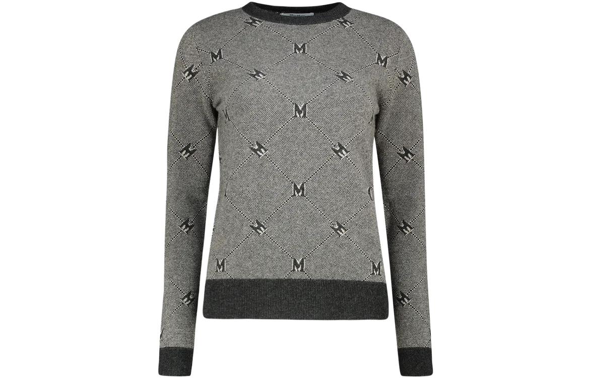 (Women) 'S Max Mara MaxMara  Logo Print Crewneck Wool Sweater - Grey 13661413600015-PANARO
