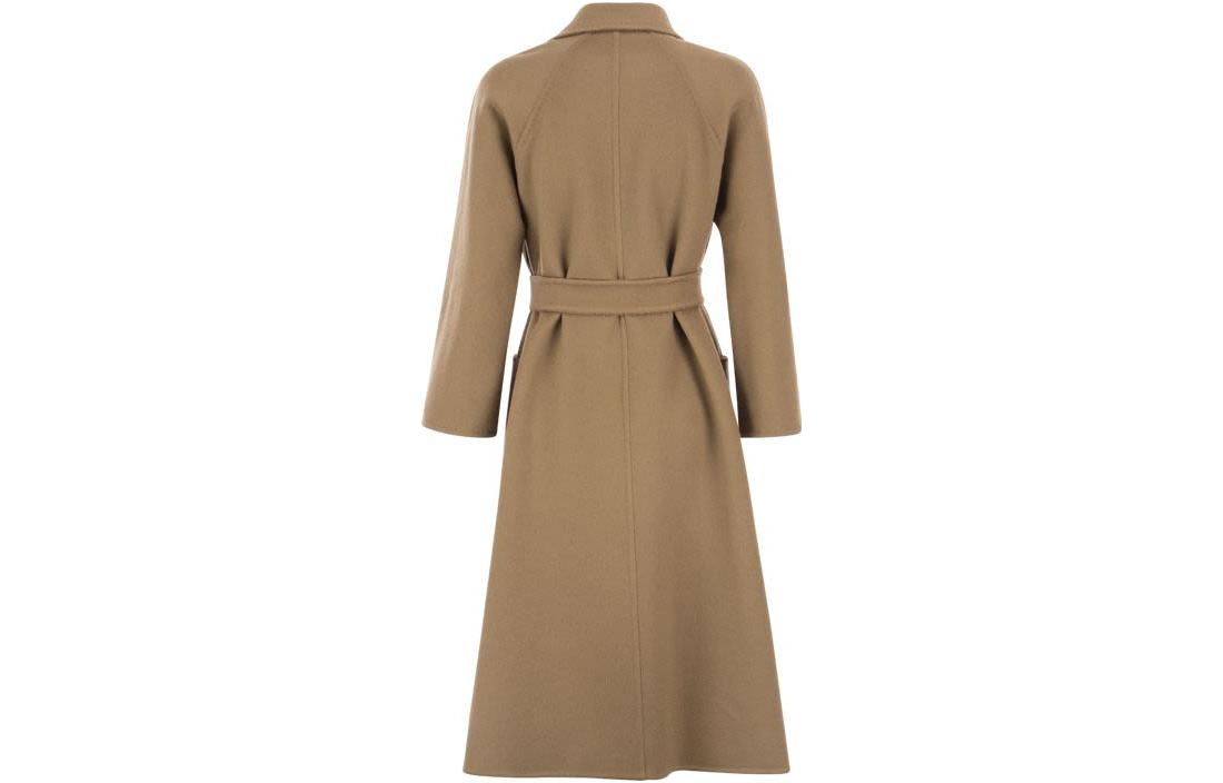 (Women) 'S Max Mara MaxMara  Long Belted Coat with Solid Color and Lapel Design - Coffee Brown 2310110831600-068 圖 3