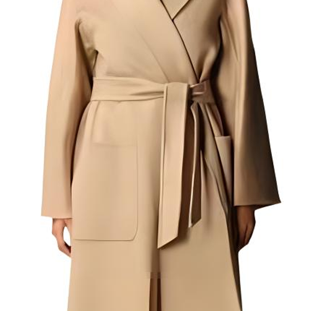 (Women) 'S Max Mara MaxMara  Long Belted Coat with Pockets in Khaki Color. 1016091906-010 圖 6