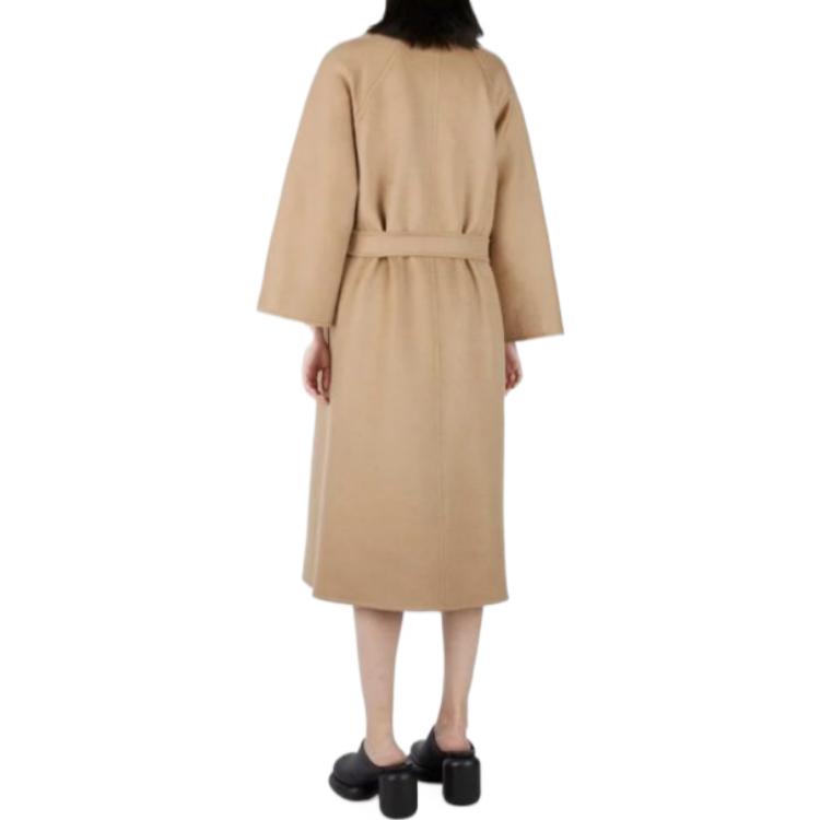 (Women) 'S Max Mara MaxMara  Long Belted Coat with Solid Color and Lapel Design - Coffee Brown 2310110831600-068 圖 6