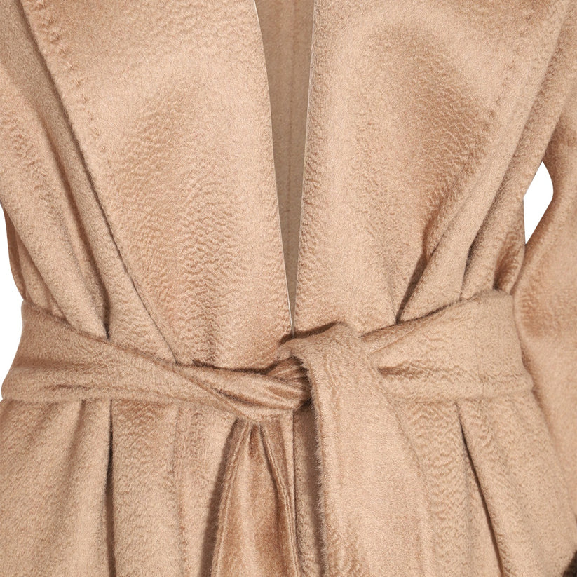 (Women) 'S Max Mara MaxMara  Long Belted Solid Color Coat - Beige Long Sleeve Trench 2421016051600-068 圖 4