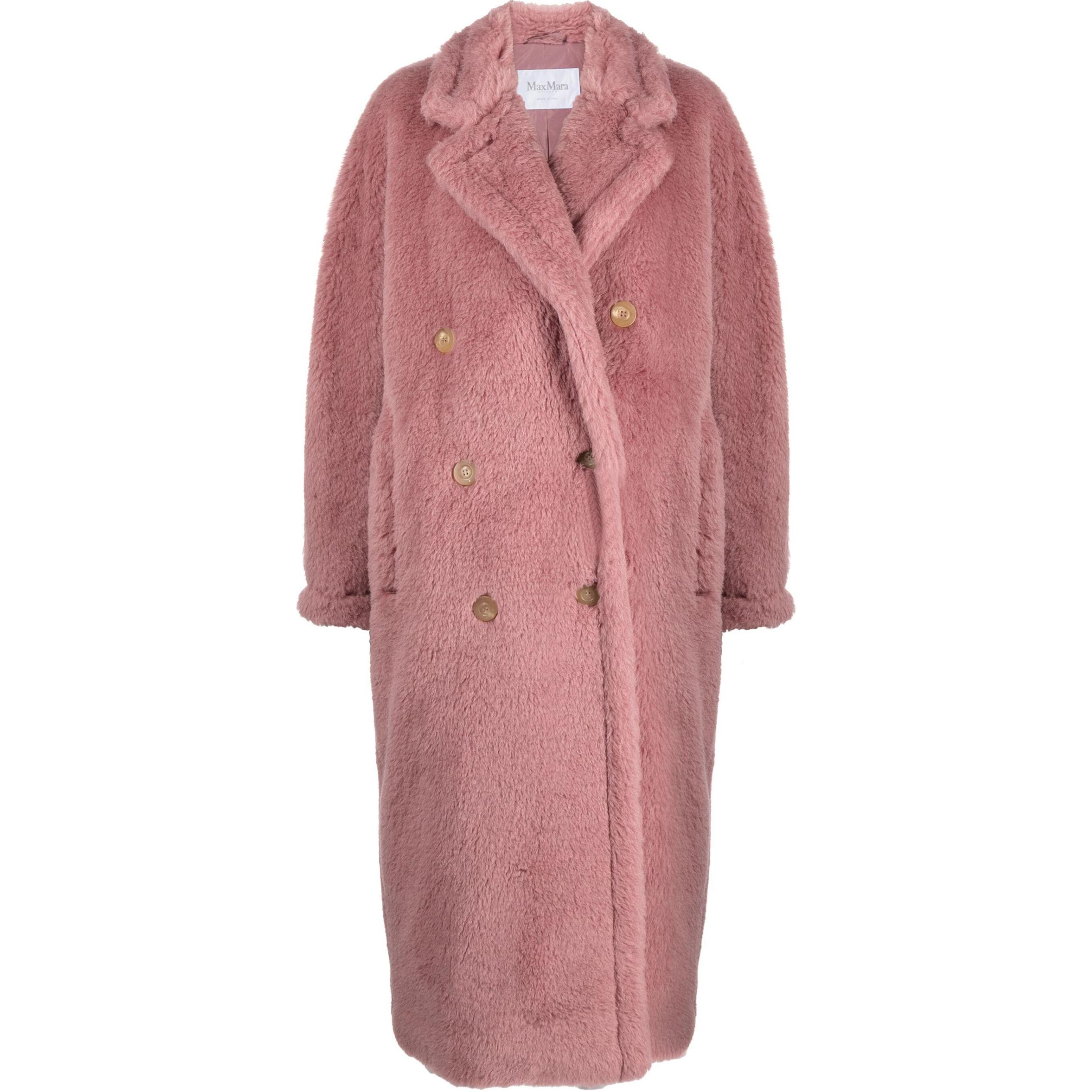(Women) 'S Max Mara MaxMara  Long Double-Breasted Solid Coat Pink 2310161936600-023