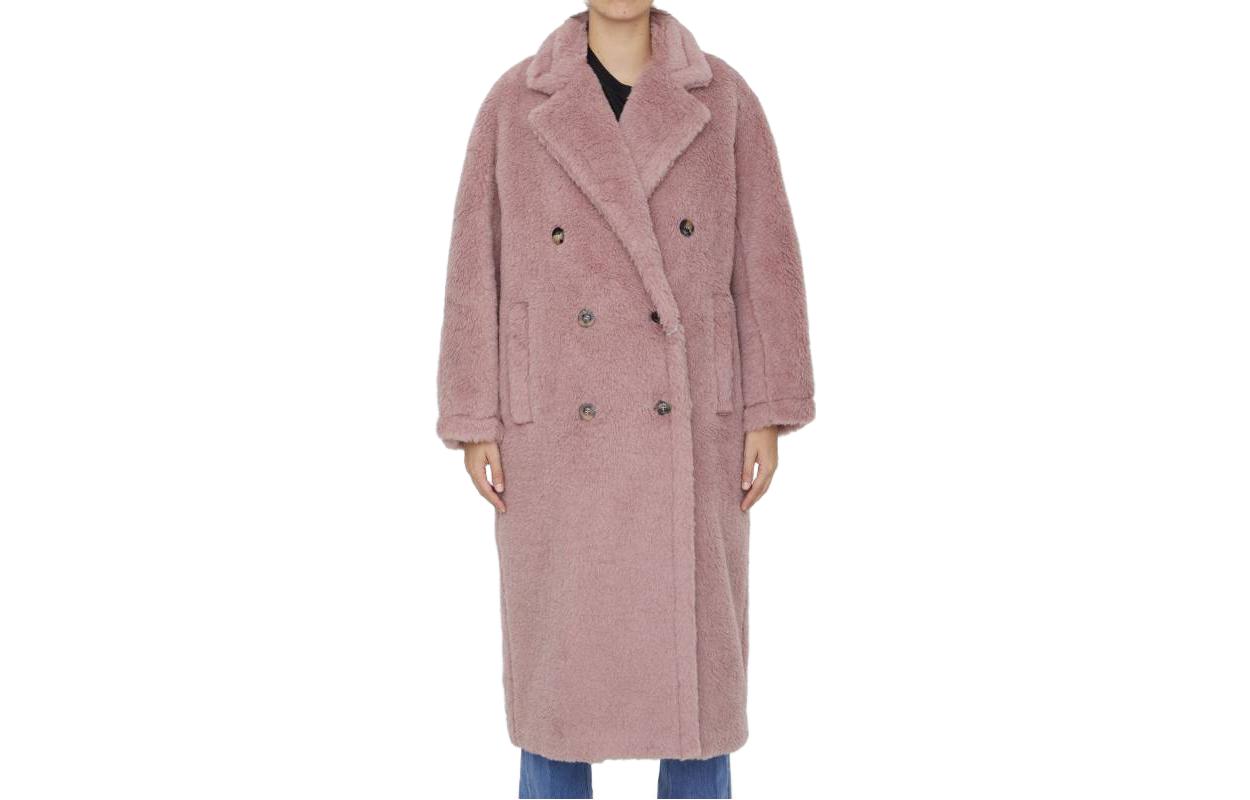 (Women) 'S Max Mara MaxMara  Long Double-Breasted Solid Coat Pink 2310161936600-023 圖 2