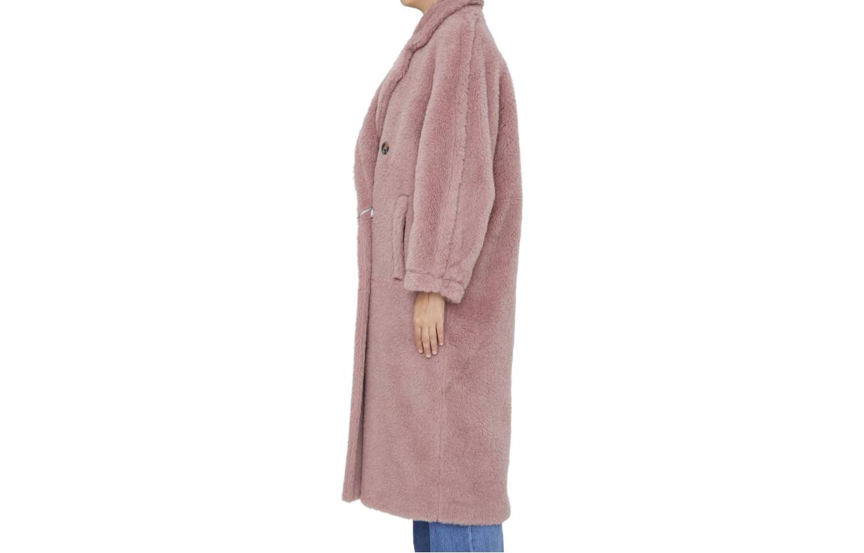 (Women) 'S Max Mara MaxMara  Long Double-Breasted Solid Coat Pink 2310161936600-023 圖 4