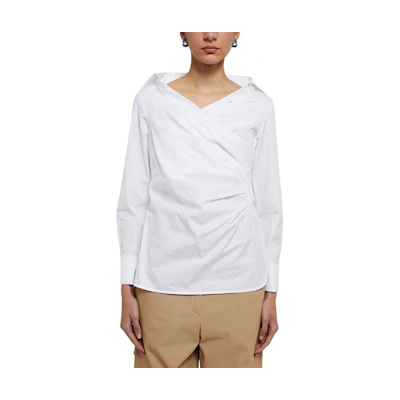 (Women) 'S Max Mara MaxMara Long Sleeve Pure Cotton Shirt in White 11110327600-001