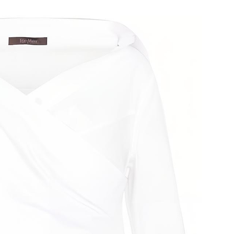 Purchase (Women) 'S Max Mara MaxMara  Long Sleeve Pure Cotton Shirt in White 11110327600-001
