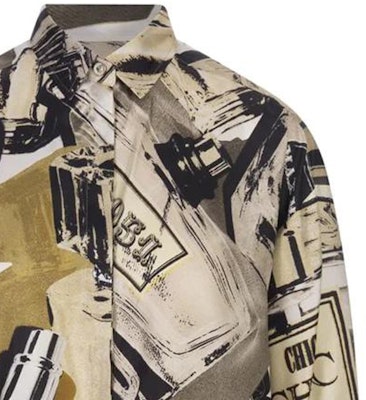 (Women) 'S Max Mara MaxMara Long Sleeve Shirt with Monogram Print and Buttoned Square Collar 2311161039600-009 Sizing (Women) 'S Max Mara MaxMara Long Sleeve Shirt with Monogram Print and Buttoned Square Collar 2311161039600-009