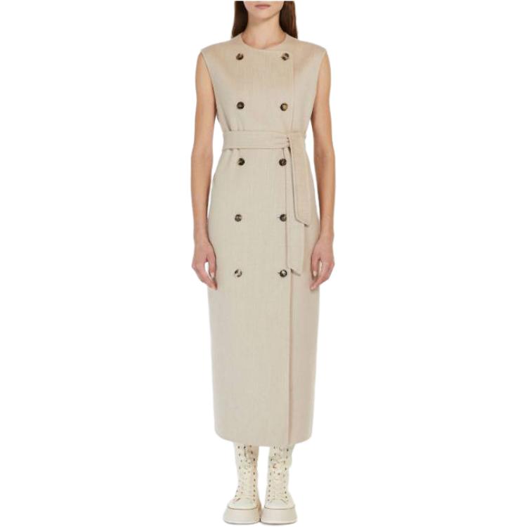 Lookbook (W) ‘S Max Mara 无袖双排扣连衣裙 浅米色。 1271014106-016
