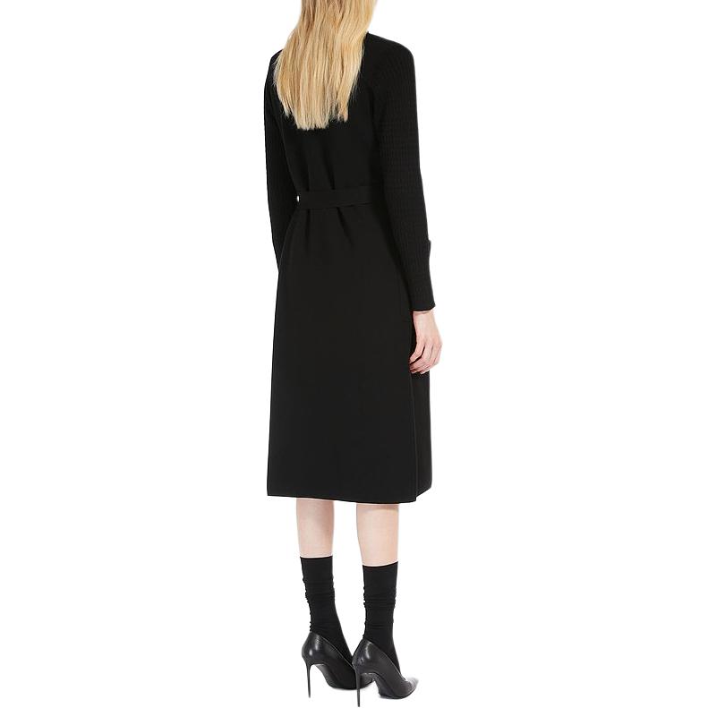 (Women) 'S Max Mara MaxMara  Long Solid Tie-Waist Coat Black 6316023906-001 圖 5