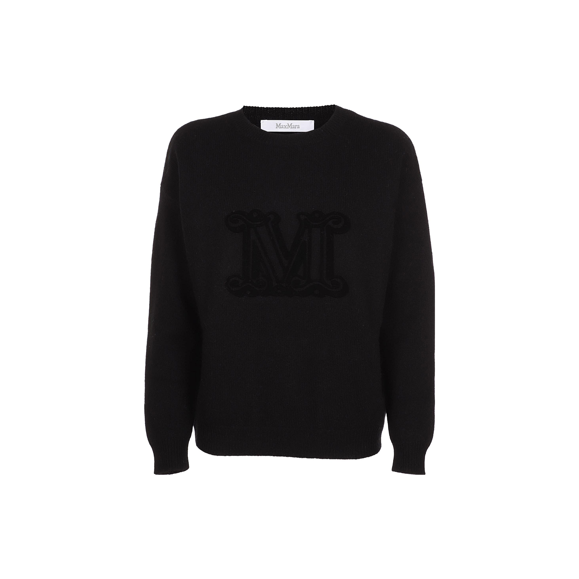 (Women) 'S Max Mara MaxMara  Loose-Fit Black Knitted Long-Sleeve Sweater 13660813600 GIOSTRA 006