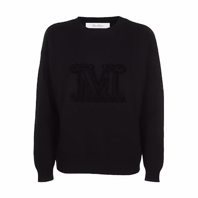 (Women) 'S Max Mara MaxMara Loose-Fit Black Knitted Long-Sleeve Sweater 13660813600 GIOSTRA 006