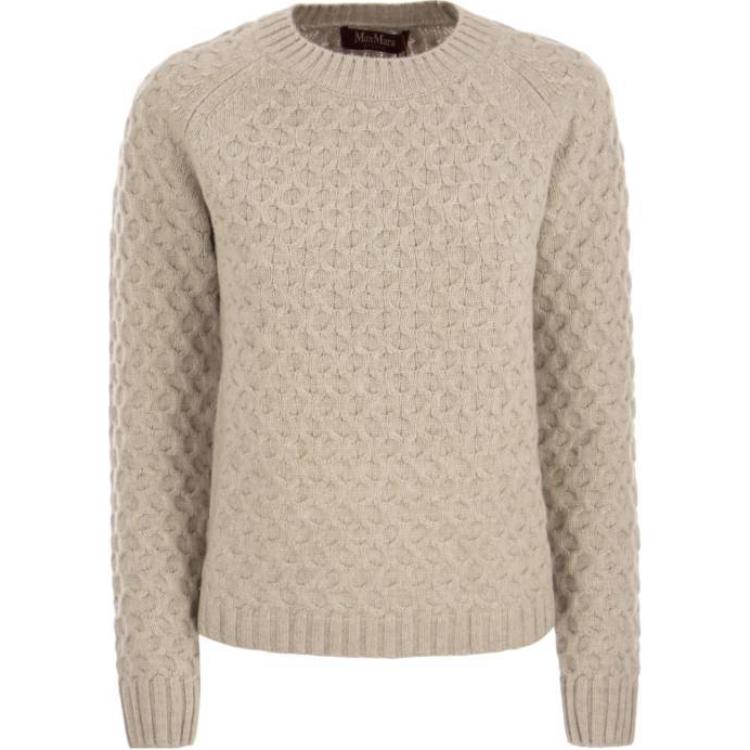 (Women) 'S Max Mara MaxMara  Loose-Fit Long-Sleeve Pullover Sweater in Brown 6366053306-004