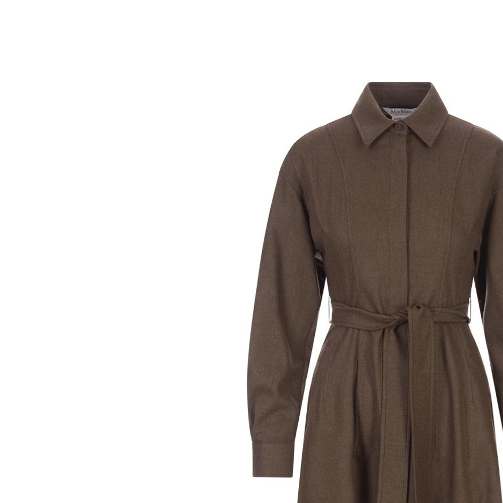 Shop (W) Abrigo Max Mara Marrón Sólido con Cinturón 2312260233600-015