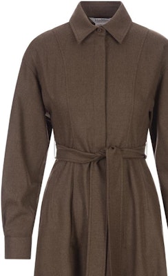 (W) Abrigo Max Mara Marrón Sólido con Cinturón 2312260233600-015 Shop (W) Abrigo Max Mara Marrón Sólido con Cinturón 2312260233600-015