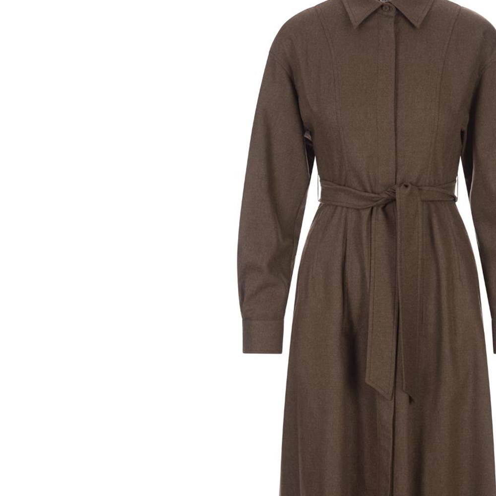 Details for (W) Abrigo Max Mara Marrón Sólido con Cinturón 2312260233600-015