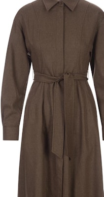 (W) Abrigo Max Mara Marrón Sólido con Cinturón 2312260233600-015 Details for (W) Abrigo Max Mara Marrón Sólido con Cinturón 2312260233600-015