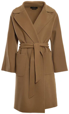 (W) ''Max Mara Mantel Cokelat Solid Panjang Sedang dengan Sabuk, Kerah & Lengan Panjang'' 50160819-066 Buy (W) ''Max Mara Mantel Cokelat Solid Panjang Sedang dengan Sabuk, Kerah & Lengan Panjang'' 50160819-066