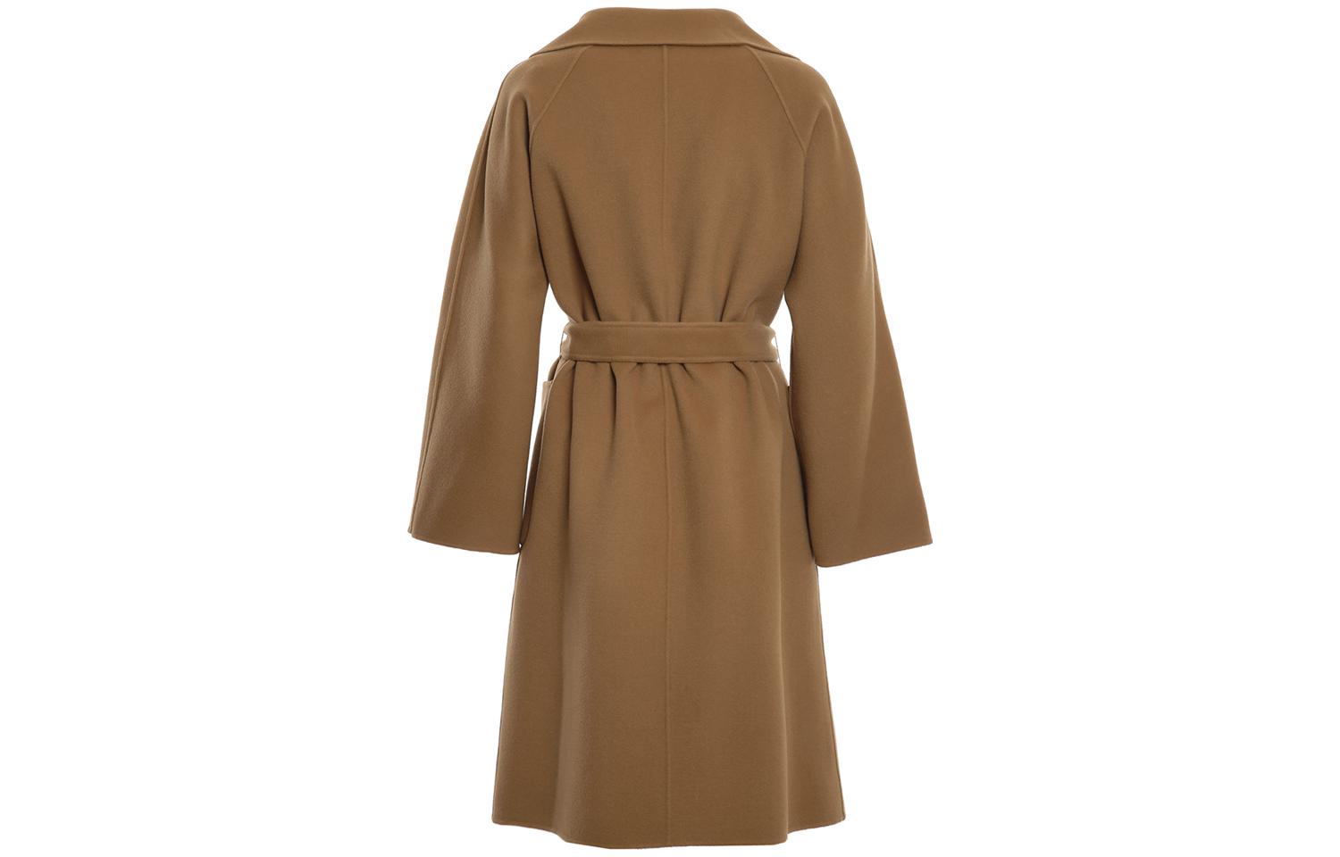 (Women) 'S Max Mara MaxMara  Mid-Length Solid Brown Belted Coat with Lapel Collar Long Sleeve 50160819-066 圖 3