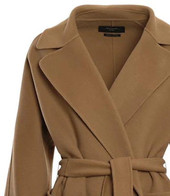 (W) ''Max Mara Mantel Cokelat Solid Panjang Sedang dengan Sabuk, Kerah & Lengan Panjang'' 50160819-066 Shop (W) ''Max Mara Mantel Cokelat Solid Panjang Sedang dengan Sabuk, Kerah & Lengan Panjang'' 50160819-066