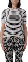 (Women) 'S Max Mara MaxMara Multicolor Striped Knit Short-Sleeve Pullover Top. 9361014306-012 (Women) 'S Max Mara MaxMara Multicolor Striped Knit Short-Sleeve Pullover Top. 9361014306-012