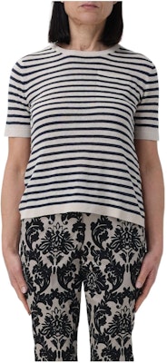 (Women) 'S Max Mara MaxMara Multicolor Striped Knit Short-Sleeve Pullover Top. 9361014306-012 Buy (Women) 'S Max Mara MaxMara Multicolor Striped Knit Short-Sleeve Pullover Top. 9361014306-012