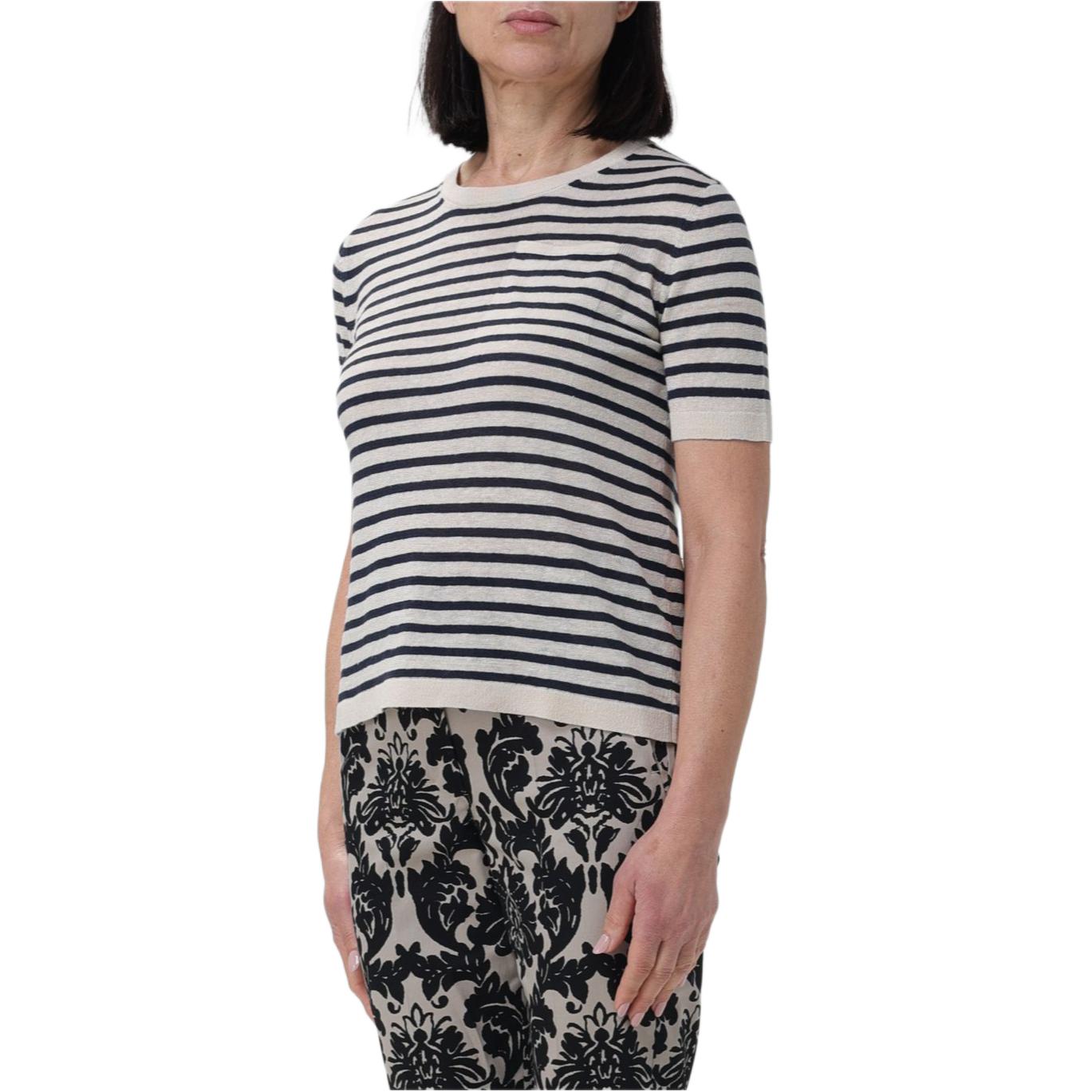 Lookbook (Women) 'S Max Mara MaxMara  Multicolor Striped Knit Short-Sleeve Pullover Top. 9361014306-012