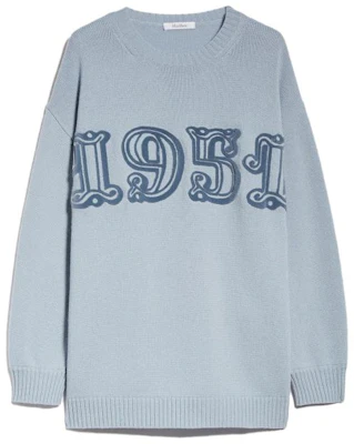 (W) ''S 막스마라 맥스마라 숫자 패턴 라운드넥 긴팔 스웨터 라이트 블루 1366073306 Buy (W) ''S 막스마라 맥스마라 숫자 패턴 라운드넥 긴팔 스웨터 라이트 블루 1366073306