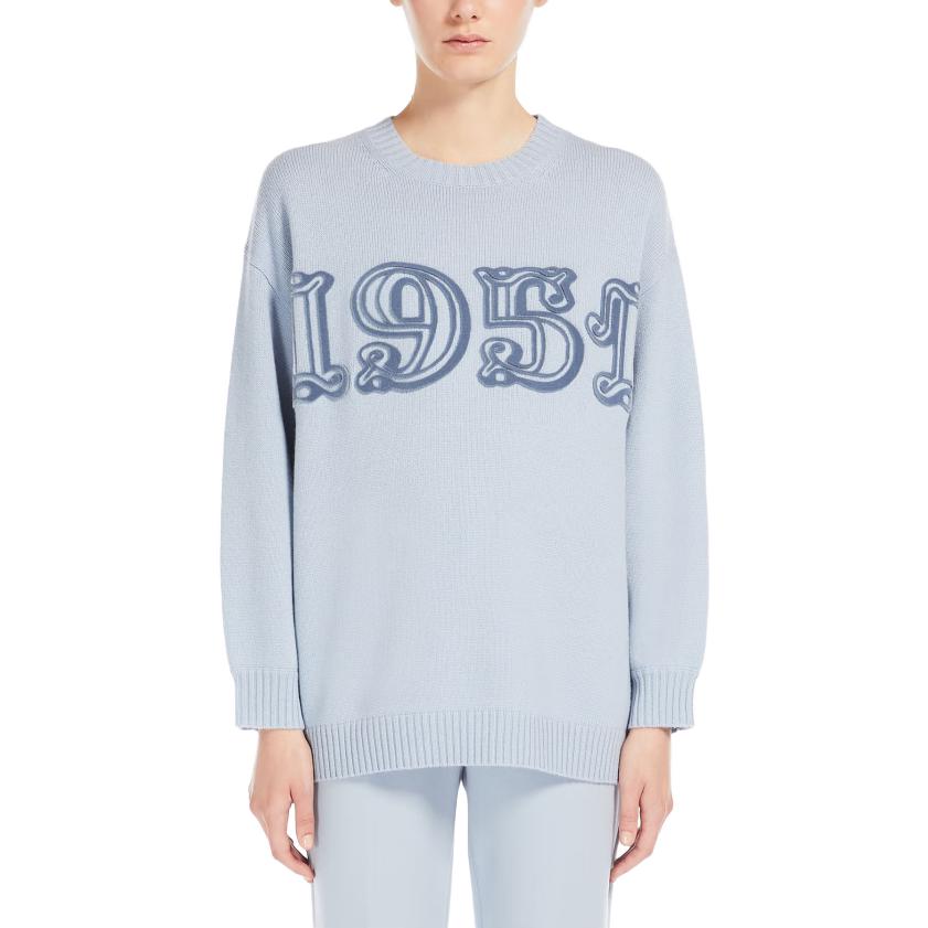 Lookbook (W) ''S 막스마라 맥스마라 숫자 패턴 라운드넥 긴팔 스웨터 라이트 블루 1366073306