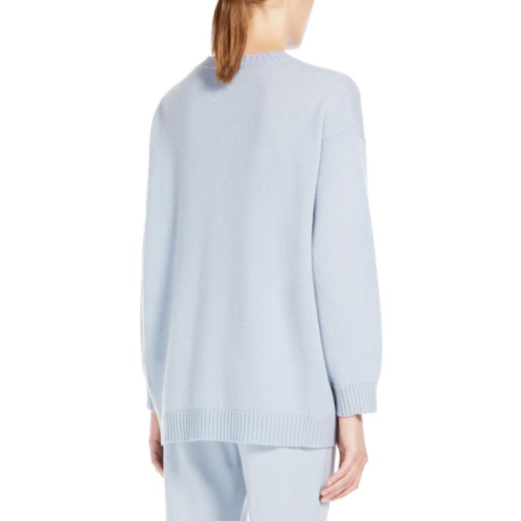 Shop (W) ''S 막스마라 맥스마라 숫자 패턴 라운드넥 긴팔 스웨터 라이트 블루 1366073306