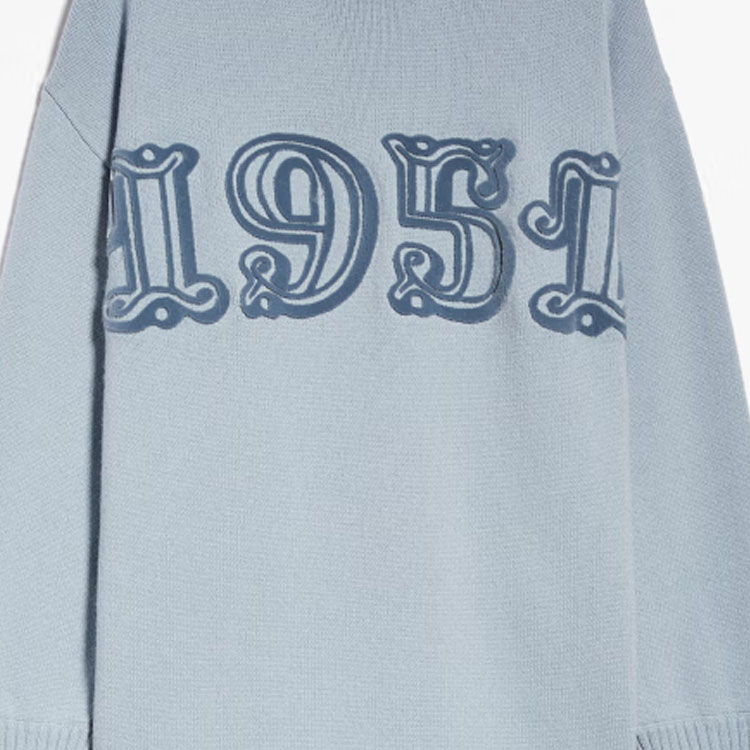 Sizing (W) ''S 막스마라 맥스마라 숫자 패턴 라운드넥 긴팔 스웨터 라이트 블루 1366073306