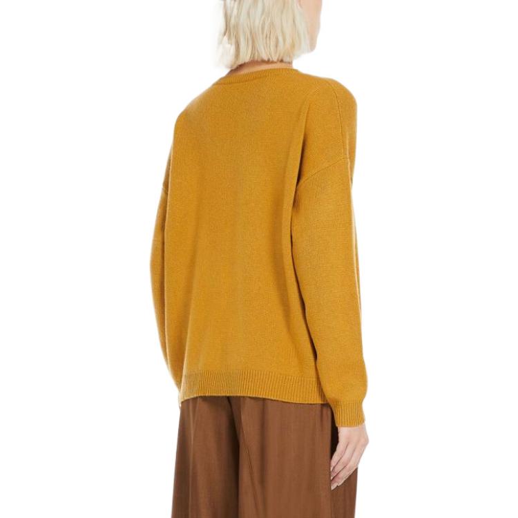 (Women) 'S Max Mara MaxMara  Orange Knit Sweater with Letter Print Crewneck. 1361013106-004 圖 5