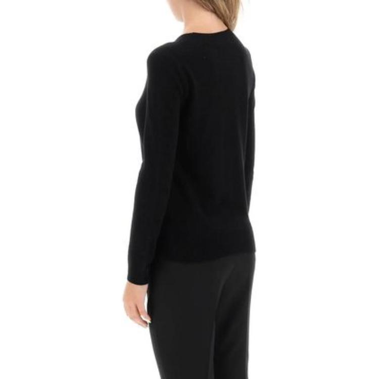 (Women) 'S Max Mara MaxMara  Oversized Embroidered Logo Sweater Black Long Sleeve 2313662133600-017 圖 4